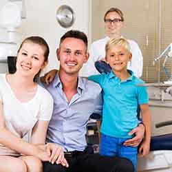 Young family in dental office